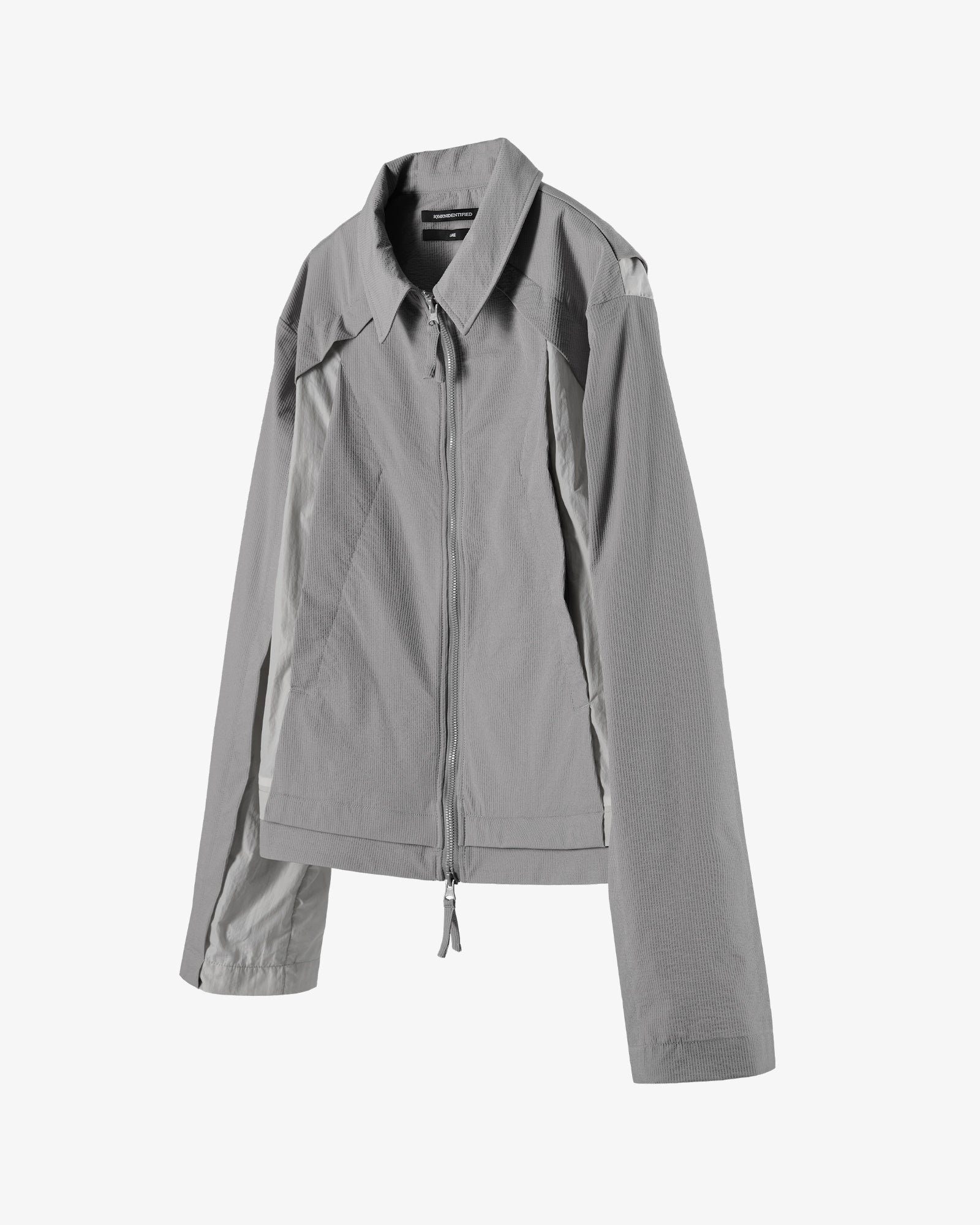 Cropped Collared Jacket Light Grey