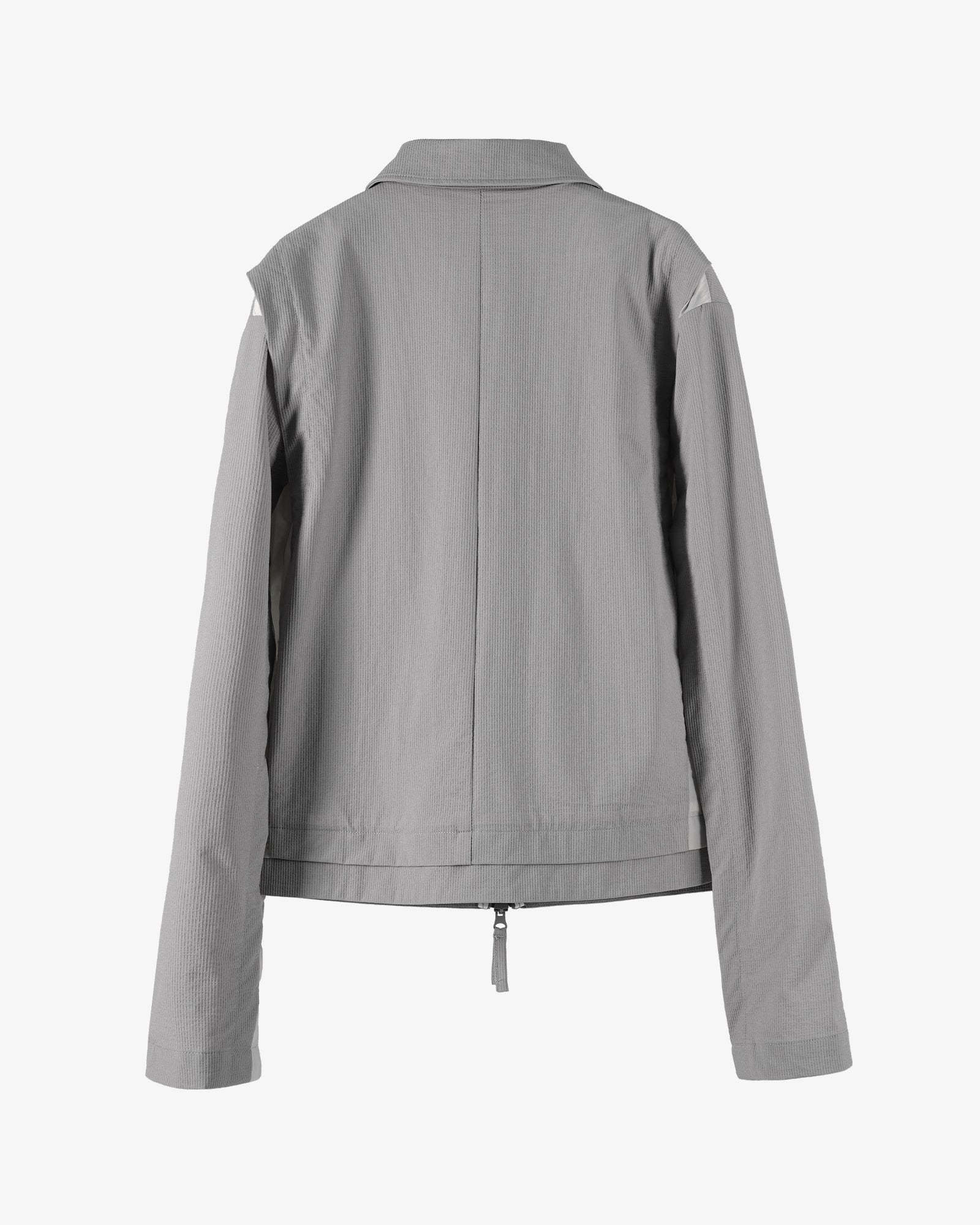 Cropped Collared Jacket Light Grey