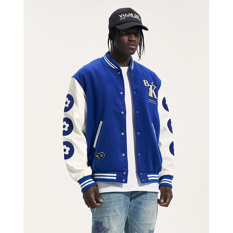CWHAT Klein blue VIBE wind towel embroidery tide brand spring and autumn cotton loose baseball jacket high street coat