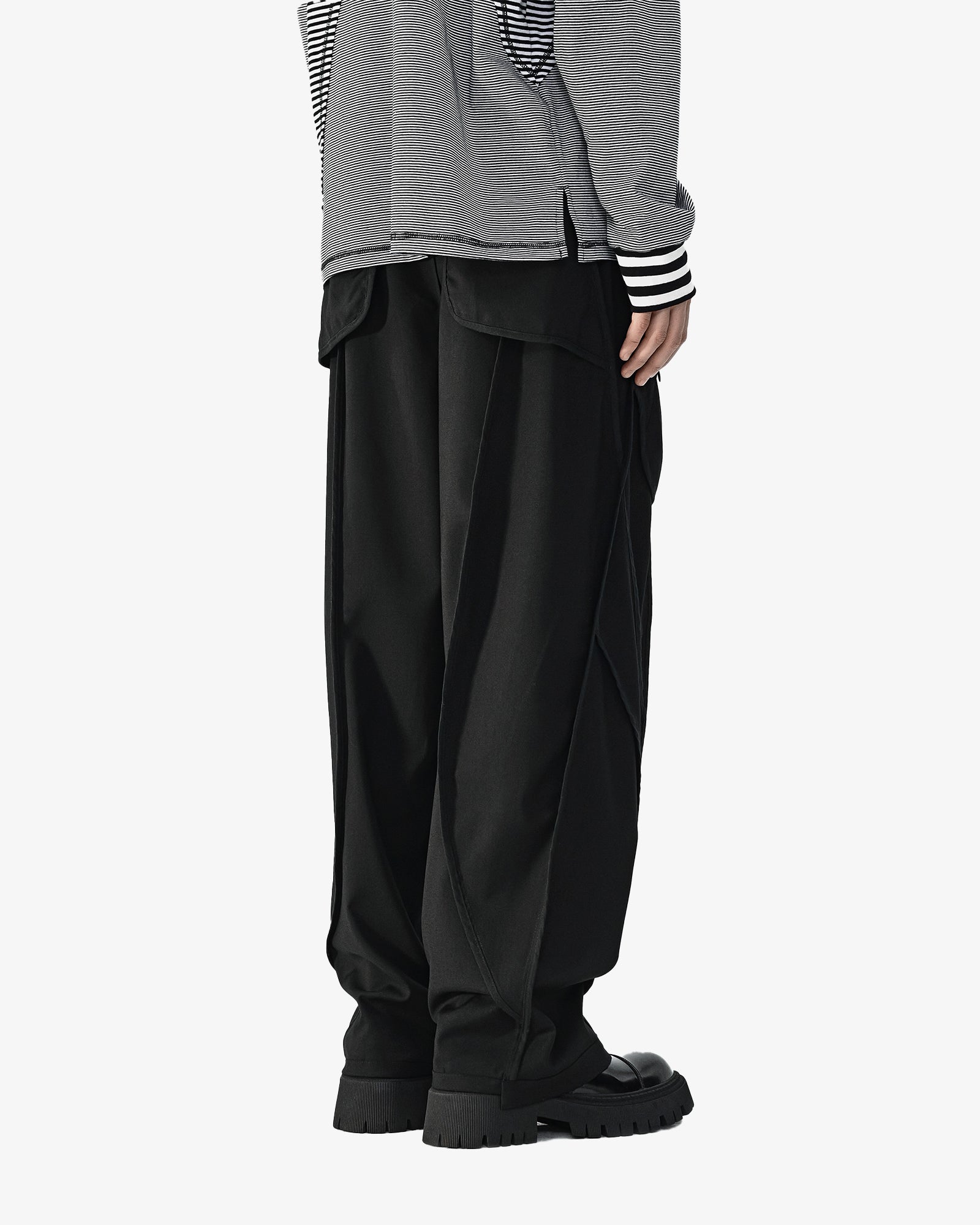 Reversible Wide Fit Pleated Casual Trousers