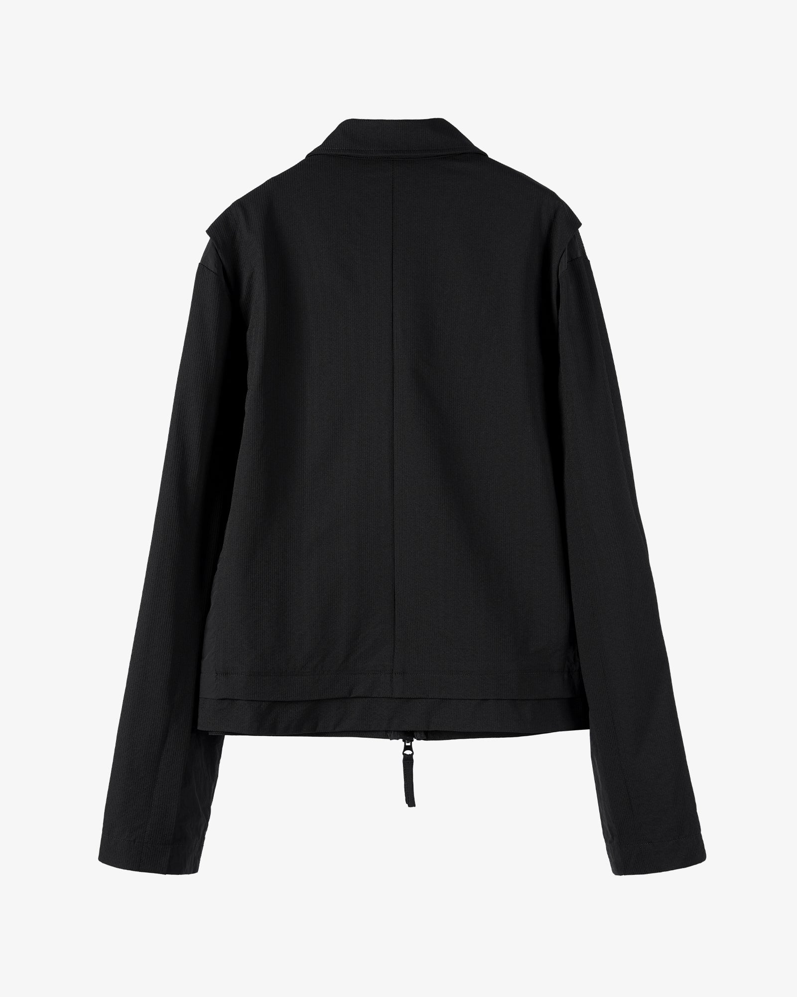 Cropped Collared Zipper Jacket