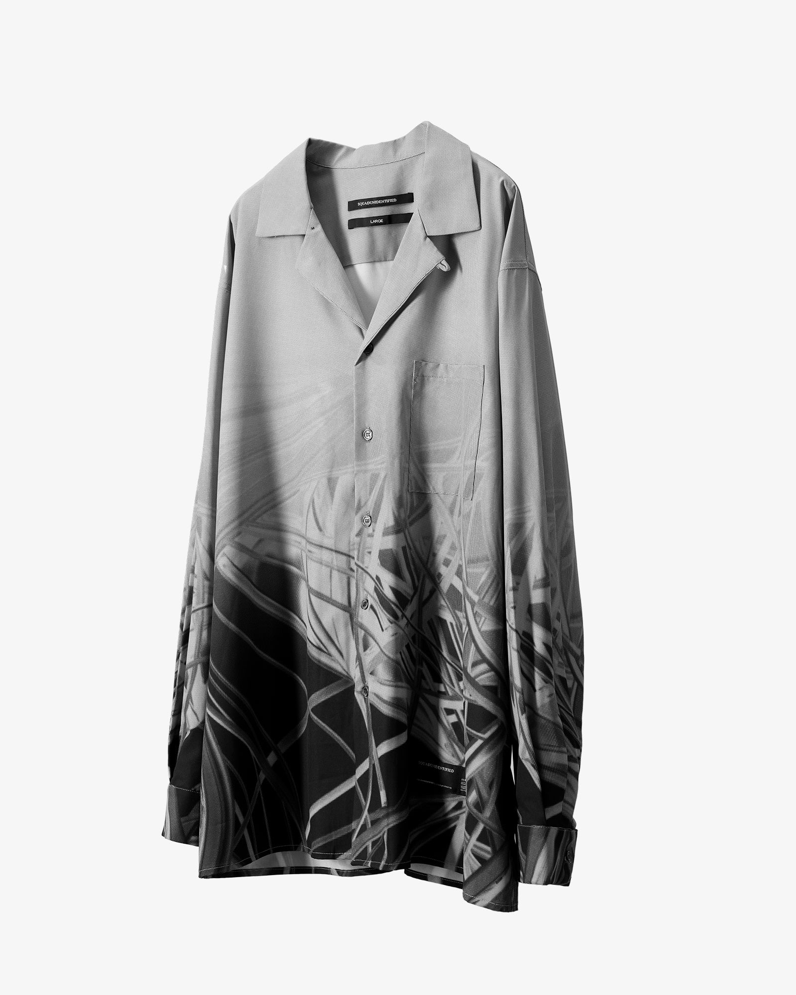 Abstract Print Gradient Shirt Grey