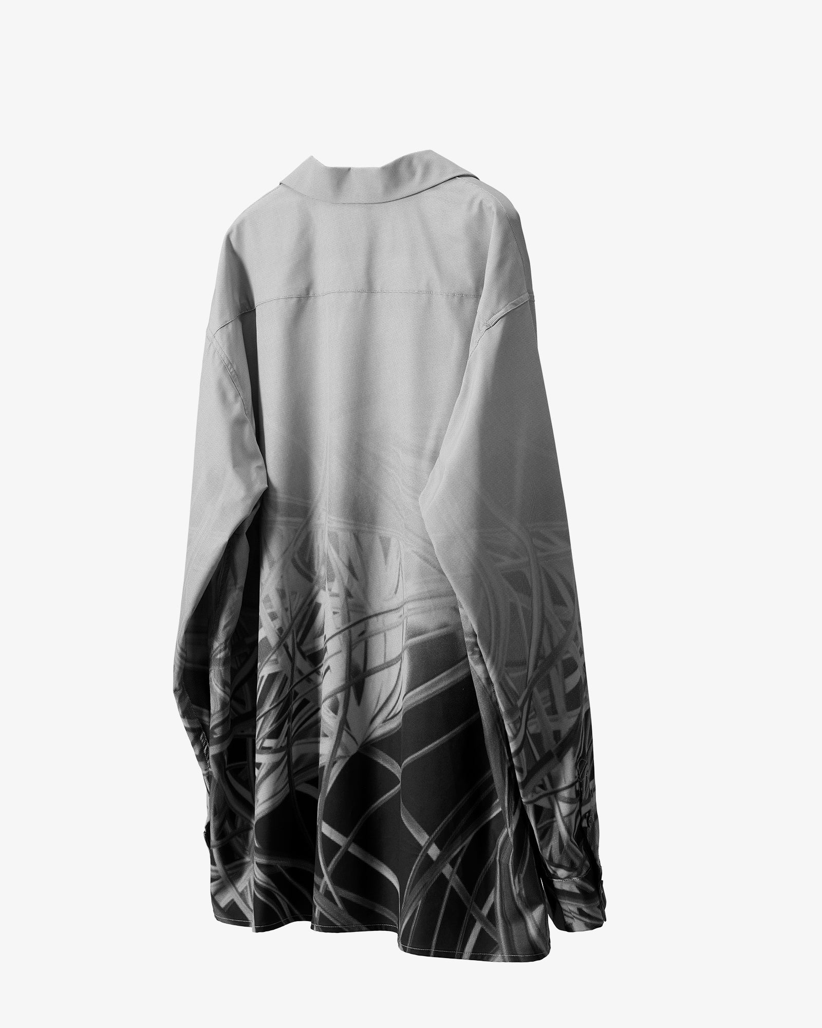 Abstract Print Gradient Shirt Grey
