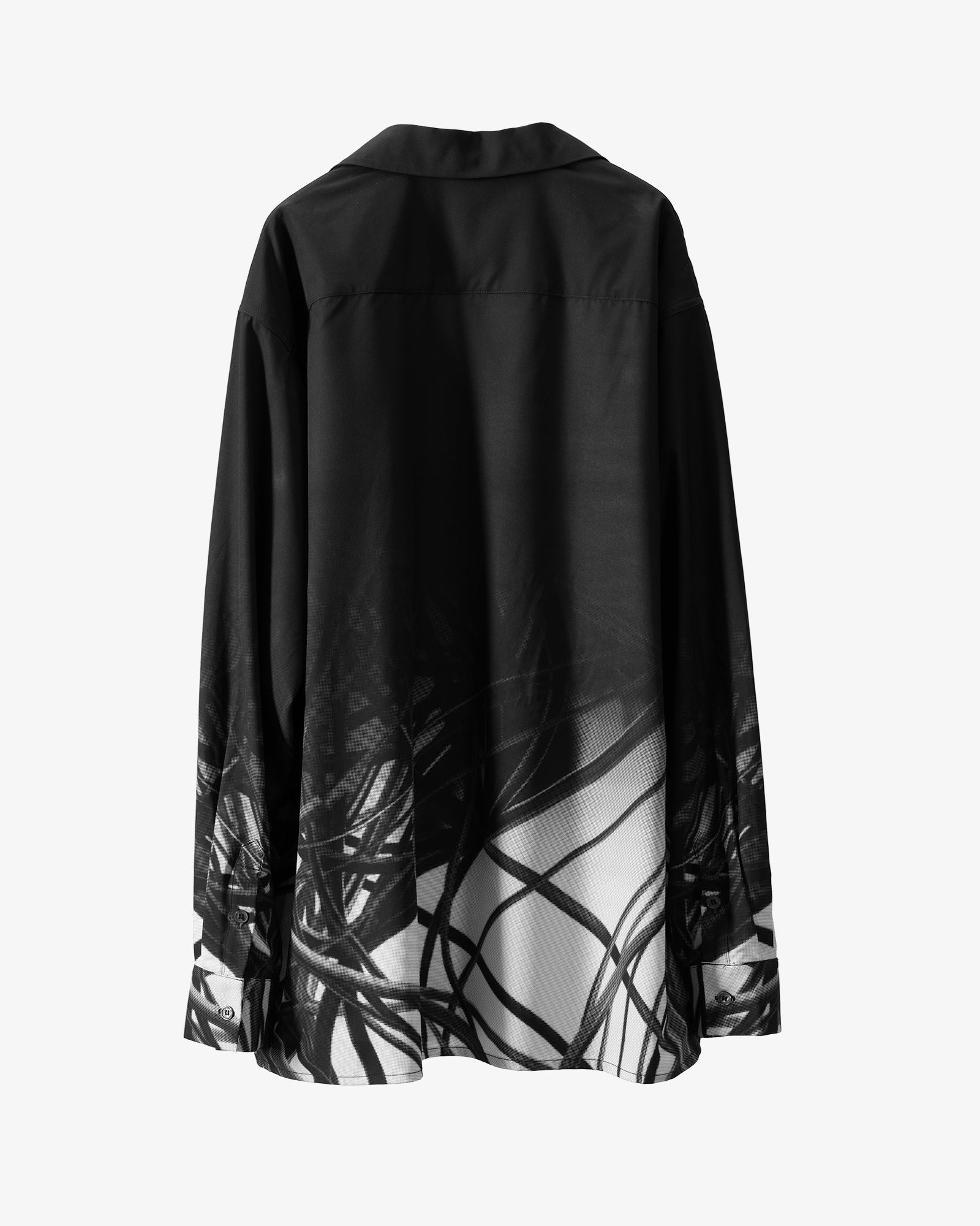 Abstract Print Gradient Shirt Black